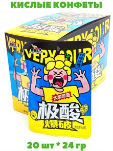 Кислые взрывные конфеты Teng Da Лимон (1496) 24 гр*1 кор 12 бл х 20 шт 1496