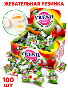 Жевательная резинка дражированная FRESH SMILE Bubble со вкусом Манго (17h.xzm) 20 бл*100 шт 17h.xzm
