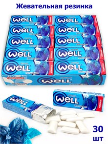 Жевательная резинка WELL подушечки без сахара Перечная мята (0060) 13,2 гр*1 кор х 20 бл х 30 шт 0060