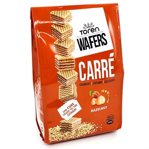 Вафли CARRE WAFERS (Toren) с Фундучным кремом (TN483) 125 гр*1 кор х 24 шт*1 шт TN483