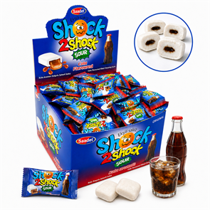 Жевательная резинка ШОК SHOCK 2 SHOCK КОЛА суперкислая с начинкой (GUM116) 4 гр*20 бл*100 шт GUM116
