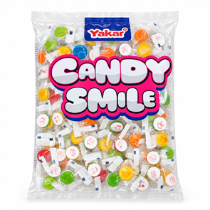 Карамель леденцовая Smile Candy с конфетой Yakar (CAR269) 500 гр*1 кор х 12 пакетов*1 шт CAR269