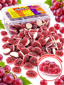 Мармелад жевательный кислый GUMMY BOX Сочный виноград в обсыпке (14843) 1 кг*1 кор х 12 конт*1 шт 14843
