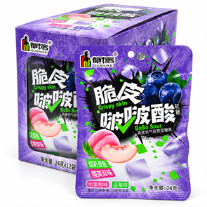 Жевательные конфеты в оболочке Черника Crispy skin DUSHIKE (42844) 24 гр*1 кор х 12 бл х 20 шт 42844