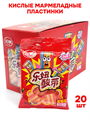 Кислые фруктовые мармеладные пластинки Lechao Клубника (25020) 26 гр*1 кор х 12 бл х 20 шт 25020