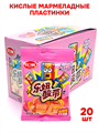Кислые фруктовые мармеладные пластинки Lechao Персик (25044) 26 гр*1 кор х 12 бл х 20 шт 25044